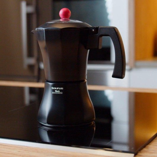 Cafetera Italiana Taurus Black Moments 12 Tazas Aluminio Inducción Seguridad