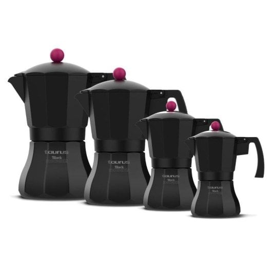 Cafetera Italiana Taurus Black Moments 12 Tazas Aluminio Inducción Seguridad