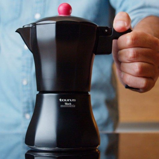 Cafetera Italiana Taurus Black Moments 9 Tazas Aluminio Inducción Seguridad