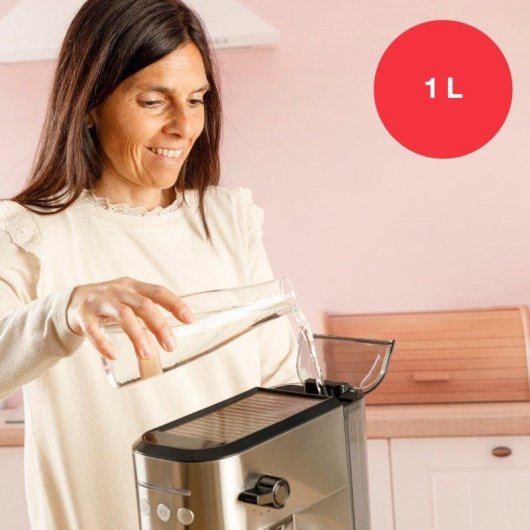 Cafetera Espresso Solac Taste Slim Pro Inox 1L 20 Bares con vaporizador y calienta tazas