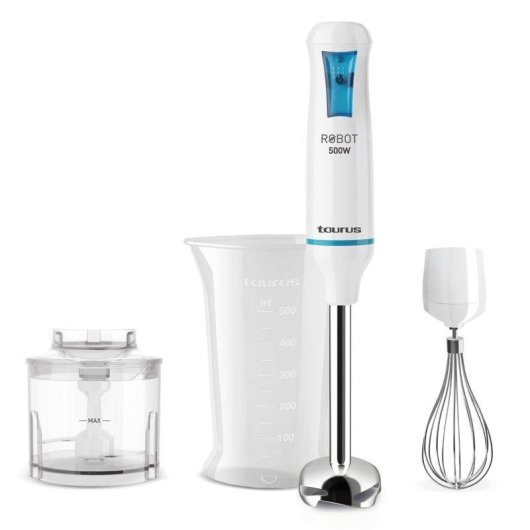 Batidora Taurus Robot 500 Plus Inox 500W Turbo Rotation System accesorios inox