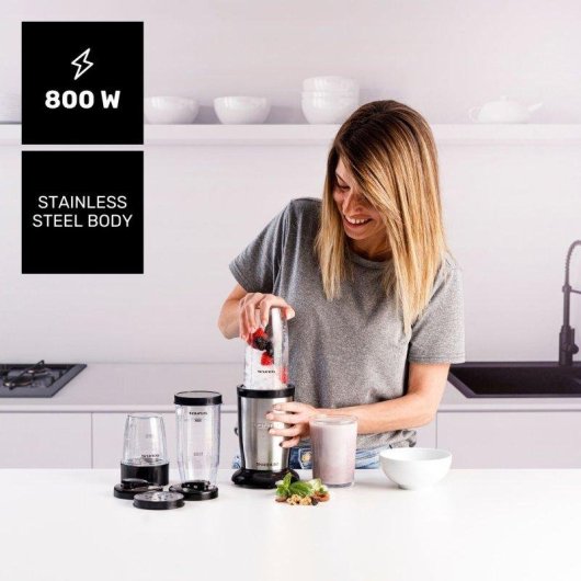 Batidora Taurus Shake & Go 800W con vasos portátiles y picador