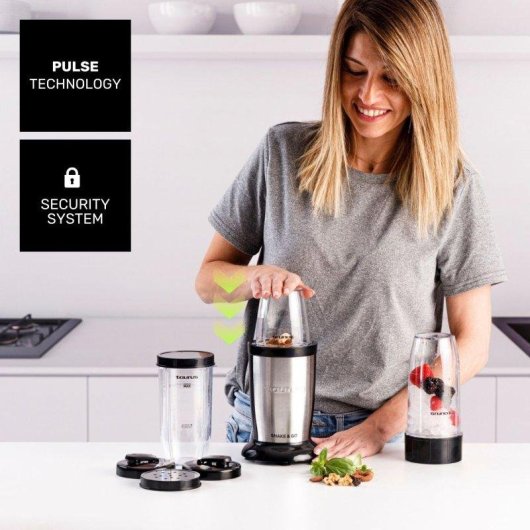 Batidora Taurus Shake & Go 800W con vasos portátiles y picador