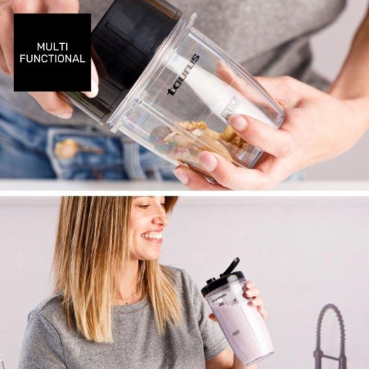 Batidora Taurus Shake & Go 800W con vasos portátiles y picador
