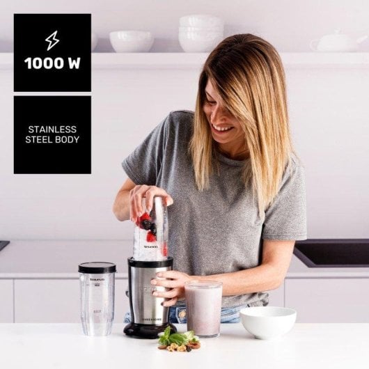 Batidora Taurus Shake & Go Mix 1000W con vasos portátiles y cuchillas intercambiables