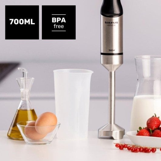 Batidora Taurus HB1500XE 1500W acero inoxidable potencia variable antisalpicaduras