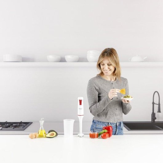 Batidora Taurus Robot 750 750W 2 Velocidades Turbo Cuchillas Inoxidable Blanco/Rojo