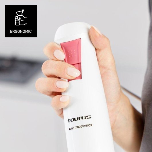 Batidora Taurus Robot 1000 Inox 1000W 2 Velocidades Turbo Rotation System Blanco
