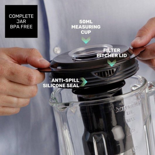 Batidora Taurus Prior Advance+ 1800W 2L 6 cuchillas 4 funciones filtro antipulpa