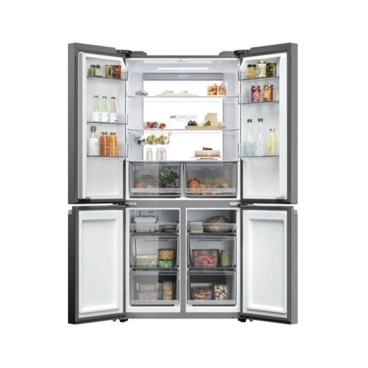 Frigorífico Quatro Portas Haier HCR79F19CNMD Total No Frost 190,5cm 642L C Platina Inox