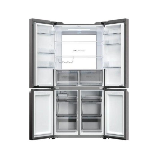 Frigorífico Quatro Portas Haier HCR79F19CNMD Total No Frost 190,5cm 642L C Platina Inox
