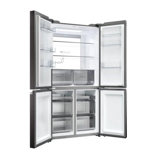 Frigorífico Quatro Portas Haier HCR79F19CNMD Total No Frost 190,5cm 642L C Platina Inox