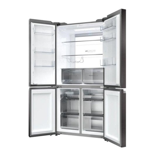 Frigorífico Quatro Portas Haier HCR79F19CNMD Total No Frost 190,5cm 642L C Platina Inox