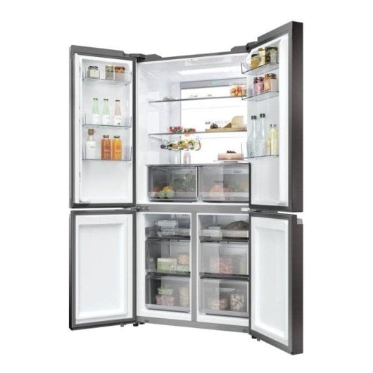 Frigorífico Quatro Portas Haier HCR79F19CNMD Total No Frost 190,5cm 642L C Platina Inox