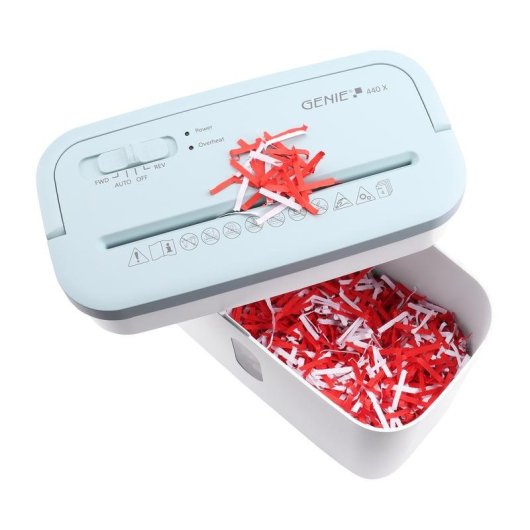 Destructeur de papier GENIE 440 X Blue coupe croisée 4x38 mm 8L bleu blanc