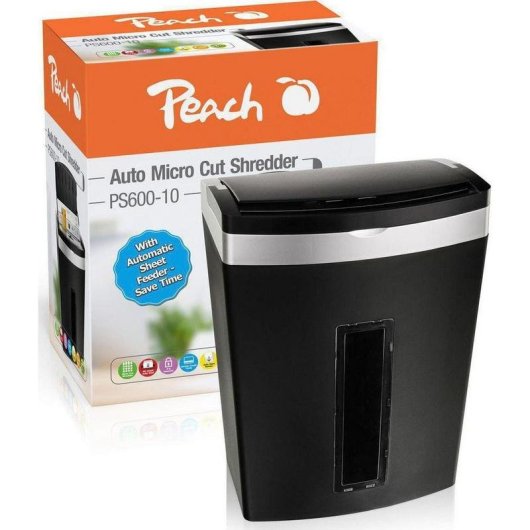 Destructeur de papier Peach PS600-10 microcoupure 3x10 mm 20 L P-5
