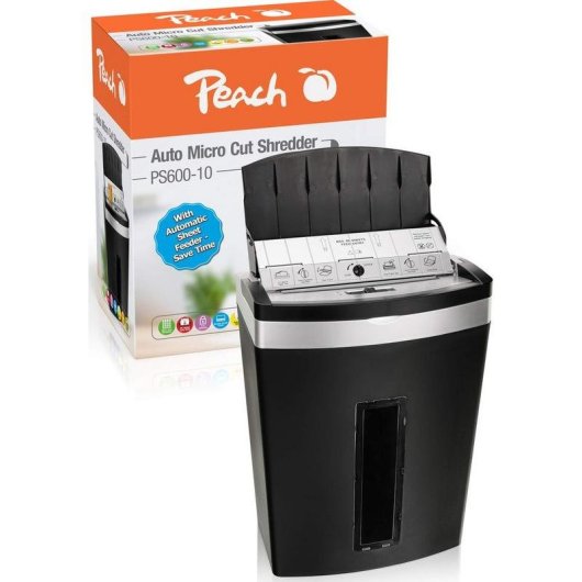 Destructeur de papier Peach PS600-10 microcoupure 3x10 mm 20 L P-5