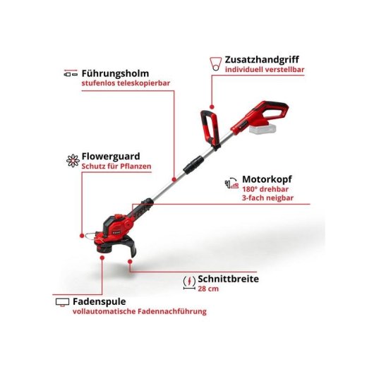 Tagliabordi Einhell GE-CT 18/28 Li-Solo 28 cm batteria impugnatura D