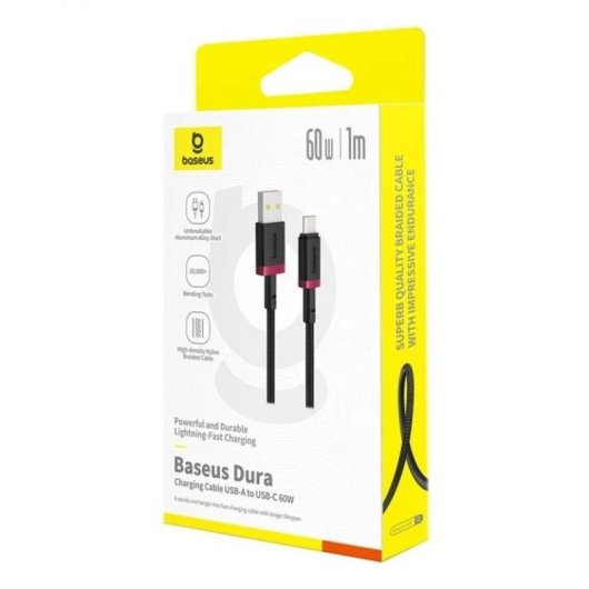 Cable Baseus P10377802U01-01 1m USB-C 60W Charge Rapide Noir Rouge