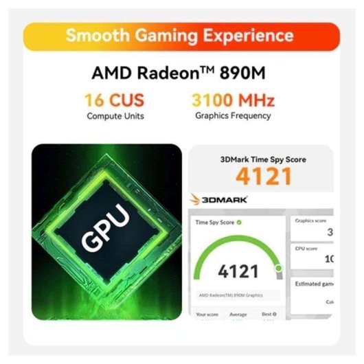 Desktop PC Beelink SER10 Max AMD Ryzen AI 9 HX 470 64GB 1TB SSD Radeon 890M Windows 11 Pro WiFi 6