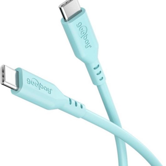Cable Goobay 77744 USB-C 1,5 m Silicone Charge Rapide Turquoise