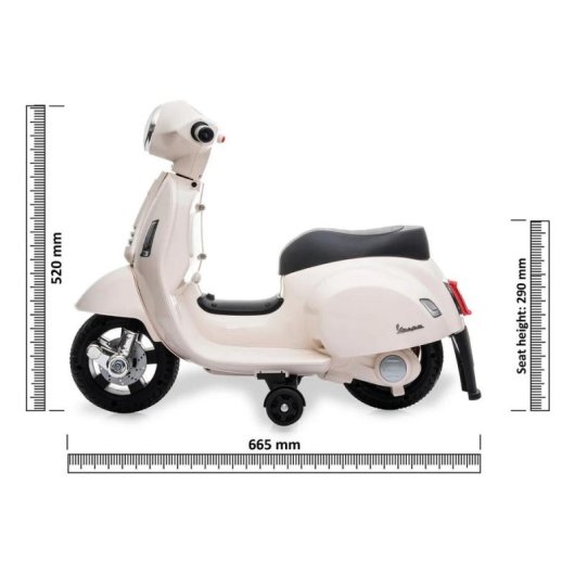 Correpasillo JAMARA Ride-on Vespa Mini Batterie 4 Räder Lichter schwarz/weiß