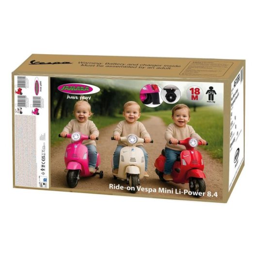 Correpasillo JAMARA Vespa Mini Batterie 4 Räder Lichter rosa schwarz