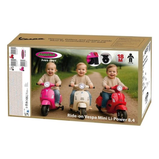 Correpasillos JAMARA Vespa Mini Batterie 4 Räder LED schwarz rot