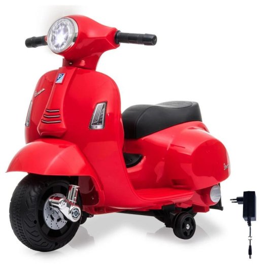 Correpasillos JAMARA Vespa Mini Batterie 4 Räder LED schwarz rot