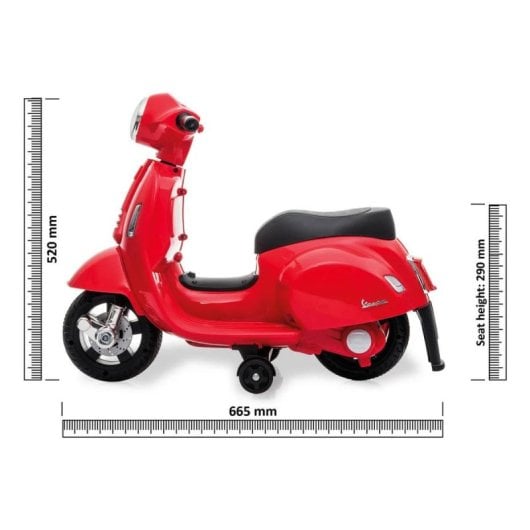 Correpasillos JAMARA Vespa Mini Batterie 4 Räder LED schwarz rot