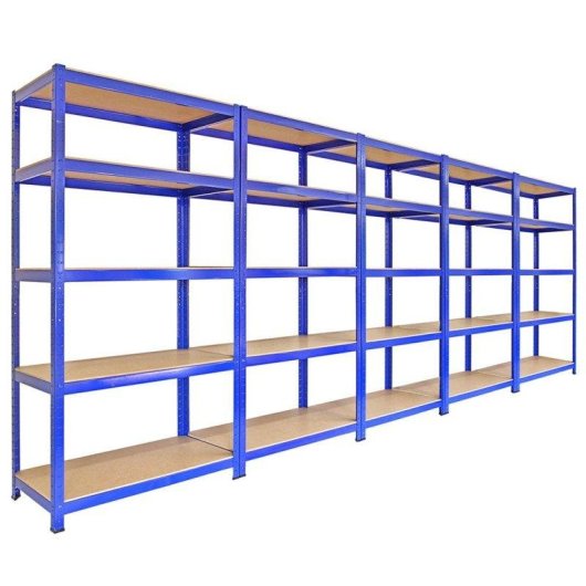 Estantería MonsterShop T-Rax Azul 5 Módulos 900x450x1800 mm Sin Tornillos