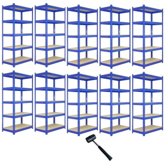 Estantería metálica MonsterShop Q-rax azul 5 niveles 90x50x182,5 cm alta resistencia