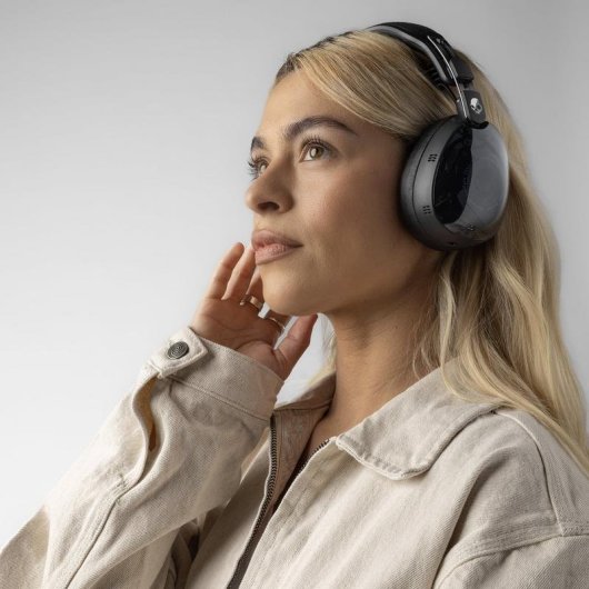 Auriculares Skullcandy Aviator 900 ANC sem fios e com fio Bluetooth com Cancelamento de Ruído, Microfone, controlo na orelha, preto