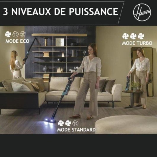 Aspirateur sans Fil Hoover HF201P 195W 40min Ultra-léger Animaux Compact 1L