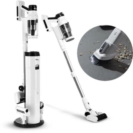 Aspirateur sans Fil EZIclean Cyclomax R22 Station 500W 52min HEPA 2,5L Blanc