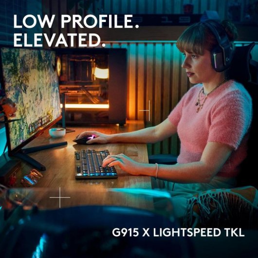 Teclado Logitech G915 X LIGHTSPEED TKL mecânico sem fios RGB QWERTZ gaming