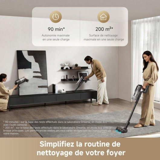 Aspirateur sans Fil Dreame Z10 210AW 90min Filtration HEPA H14 Détection Poussière
