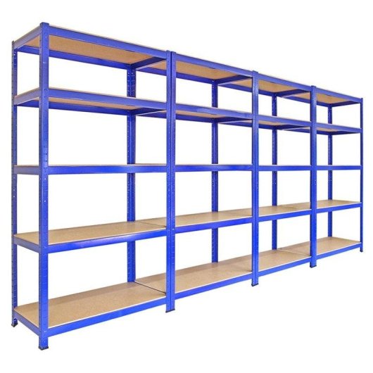 Estantería MonsterShop T-Rax Azul 4 módulos 1800 mm alta sin tornillos