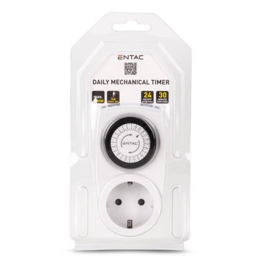 Adaptador Entac EMT24-1E mecânico 230 V 16 A 3680 W branco preto