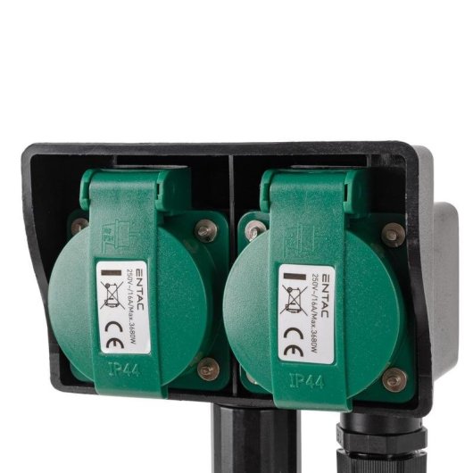 Regleta Entac ESE1.5G2-5-IP44S 2 Tomas Exterior IP44 5 m Resistente Agua