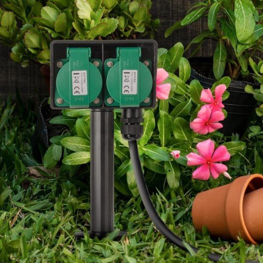 Regleta Entac ESE1.5G2-5-IP44S 2 Tomas Exterior IP44 5 m Resistente Agua