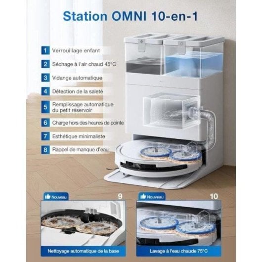 Robot Aspirapolvere e Lavapavimenti Ecovacs Deebot T50 Omni Autosvuotamento Navigazione LiDAR 15.000 Pa ZeroTangle