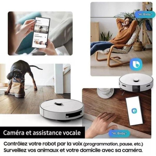 Robot Aspirapolvere e Lavapavimenti Samsung Jet Bot Combo VR7MD97A14G Autosvuotamento Navigazione LiDAR IA