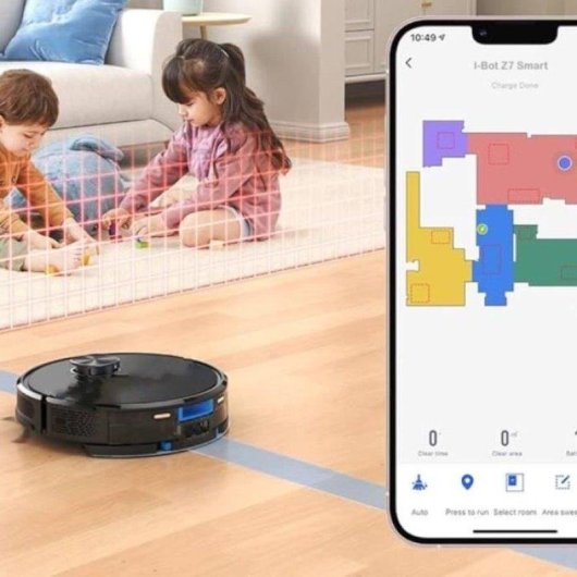 Saugroboter mit Wischfunktion EZIclean I-Bot Z7 Smart Mit Absaugstation Navigationsklasse Laser 3.000 Pa