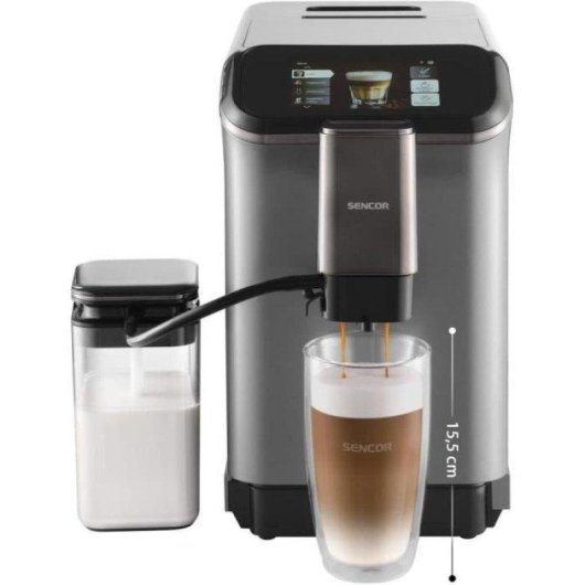 Cafetière expresso automatique Sencor SES 8500BK 1,5L 20 Bars broyeur inox écran TFT