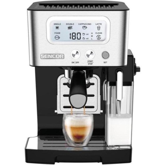 Cafetière expresso Sencor SES 4090SS 1,4L 15 Bars écran LCD Thermoblock auto-nettoyage