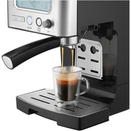 Cafetière expresso Sencor SES 4090SS 1,4L 15 Bars écran LCD Thermoblock auto-nettoyage