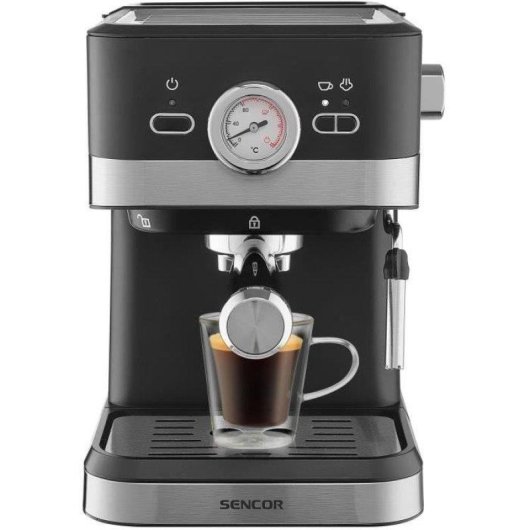 Cafetière expresso Sencor SES 1721BK 1,5L 20 Bars buse vapeur commandes numériques