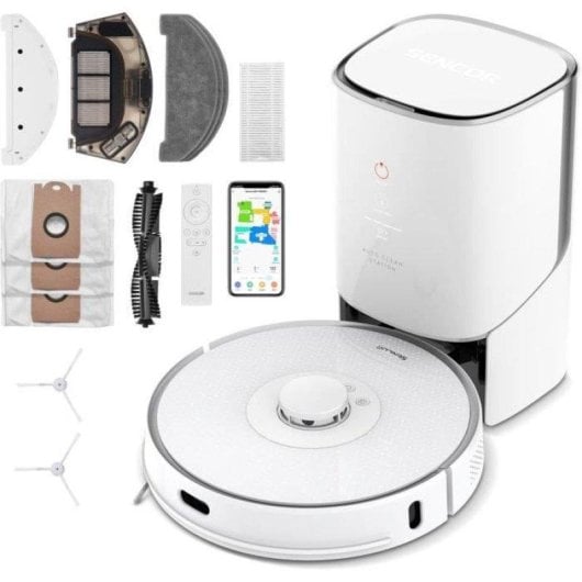 Aspirateur Robot et Laveur Sencor SRV 9385WH Vidage Automatique Navigation LiDAR 4.000 Pa