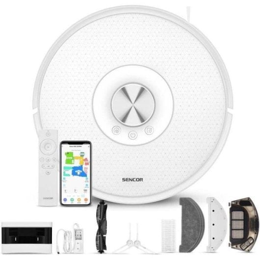 Aspirateur Robot et Laveur Sencor SRV 9350WH Navigation LiDAR 4.000 Pa UV-C